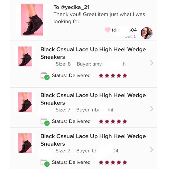 Black Casual Lace Up High Heel Wedge Sneakers - Picture 5 of 7